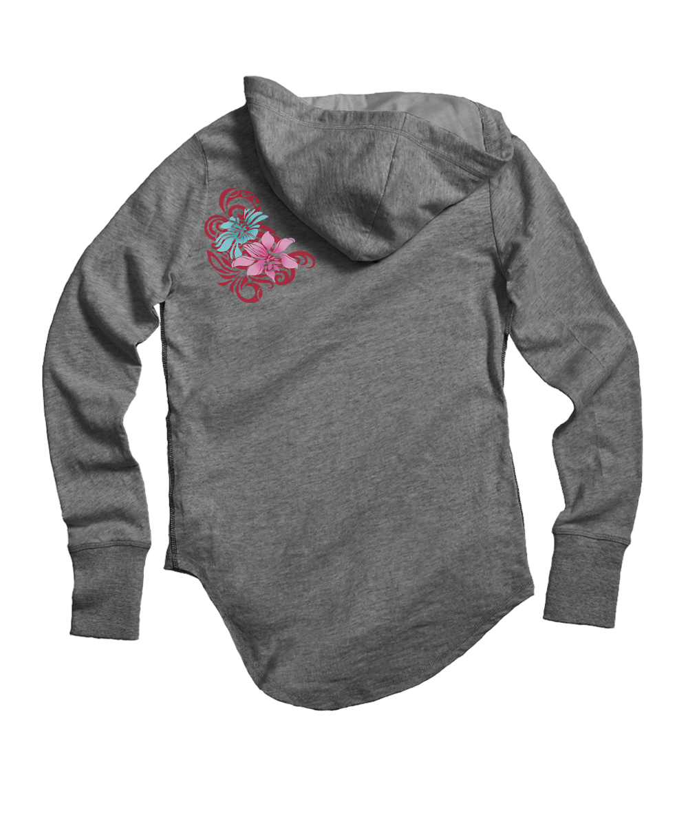 Pua Nalu - Gray Heather Long Sleeve Harmony Hooded T