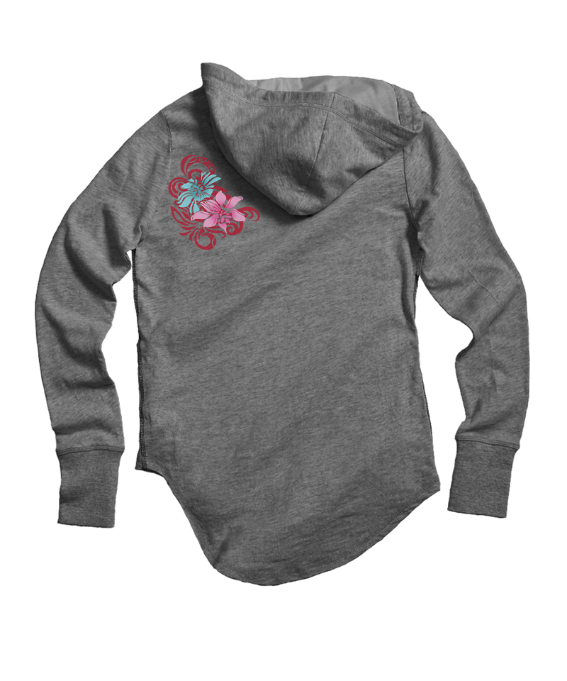 Pua Nalu - Gray Heather Long Sleeve Harmony Hooded T