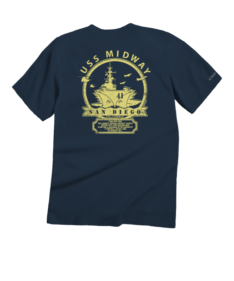 USS Midway - Navy Short Sleeve Crewneck T-Shirt
