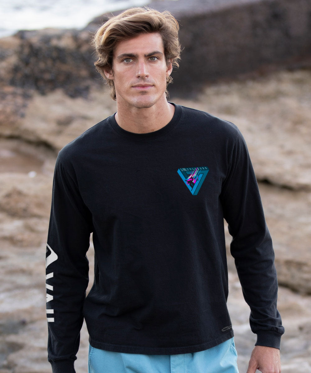 Vail Resort Vail Triangle - Black Long Sleeve Crewneck T-Shirt