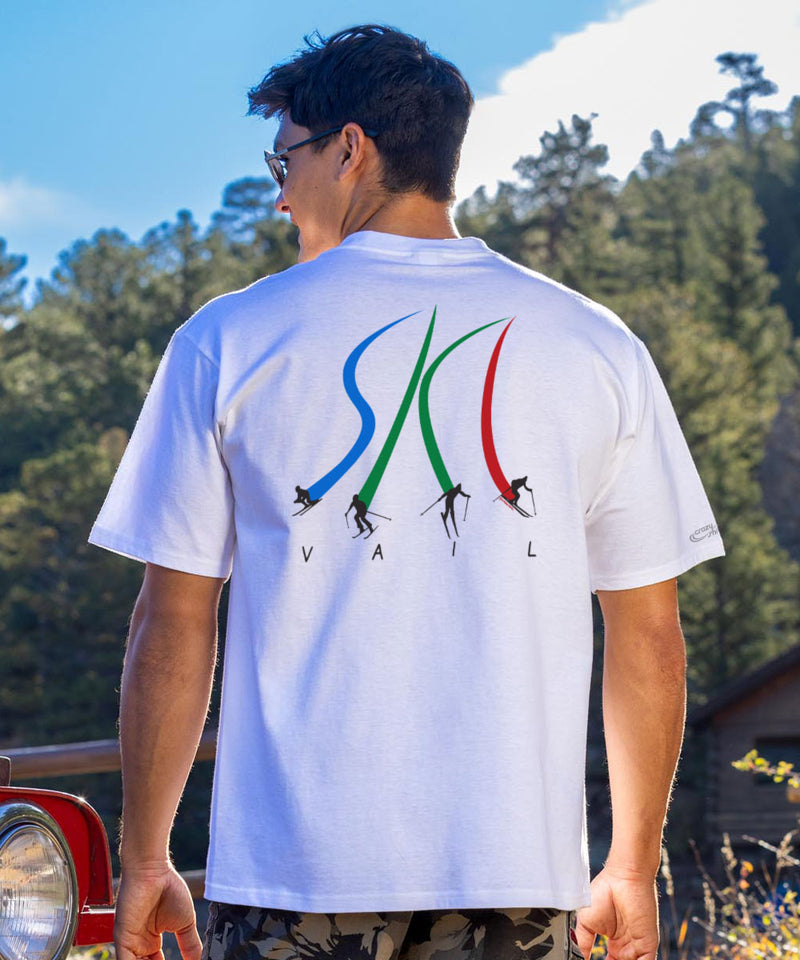 Vail Resort Ultimate Ski - White Short Sleeve Crewneck T-Shirt