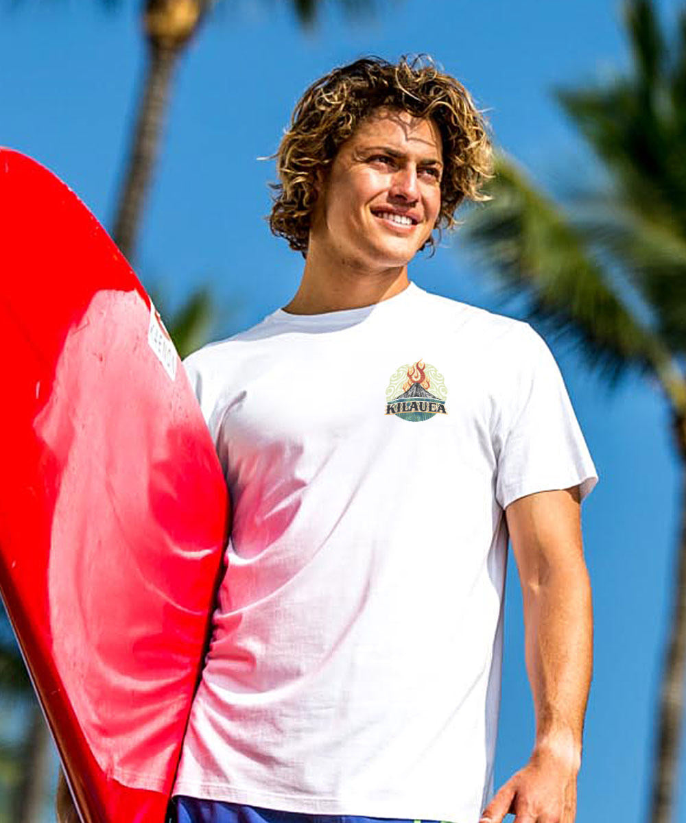 Kilauea Flame - White Short Sleeve Pima T-Shirt