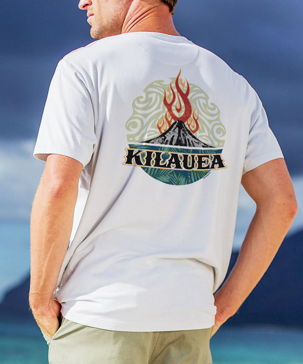 Kilauea Flame - White Short Sleeve Pima T-Shirt