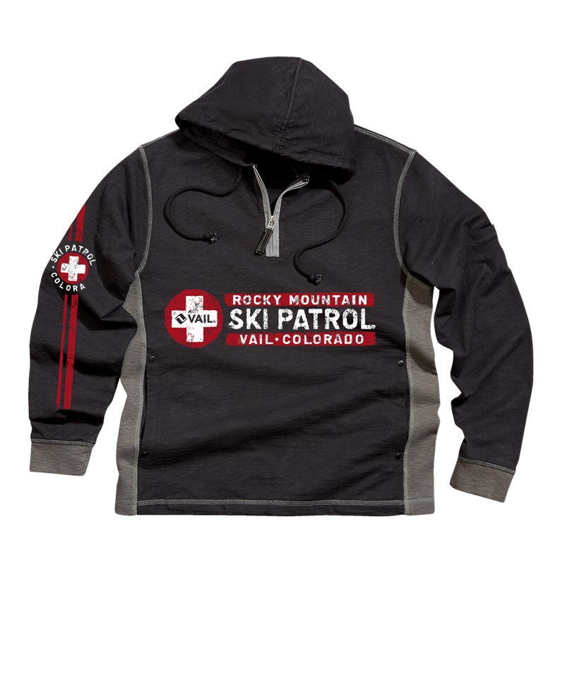 Vail Resort Search And Rescue - Black/Charcoal Long Sleeve Longboard Hooded Tee
