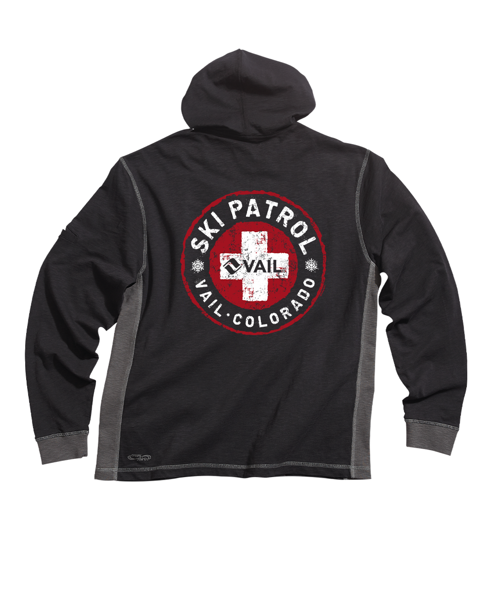 Vail Resort Search And Rescue - Black/Charcoal Long Sleeve Longboard Hooded Tee