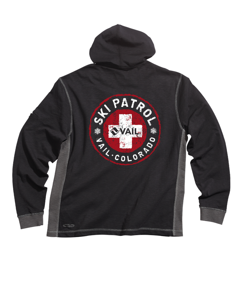Vail Resort Search And Rescue - Black/Charcoal Long Sleeve Longboard Hooded Tee