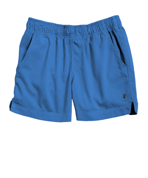 【ULLALA】Mare short sleeve women's fair blue Shoreline Style Blue Hawaii Dyed Women's Twill Shorts