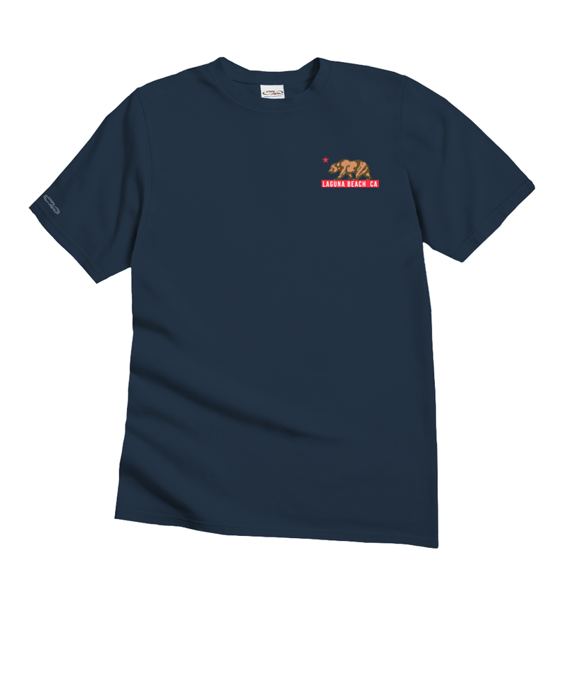 Laguna Beach Lifeguard Surf - Navy Short Sleeve Crewneck T-Shirt