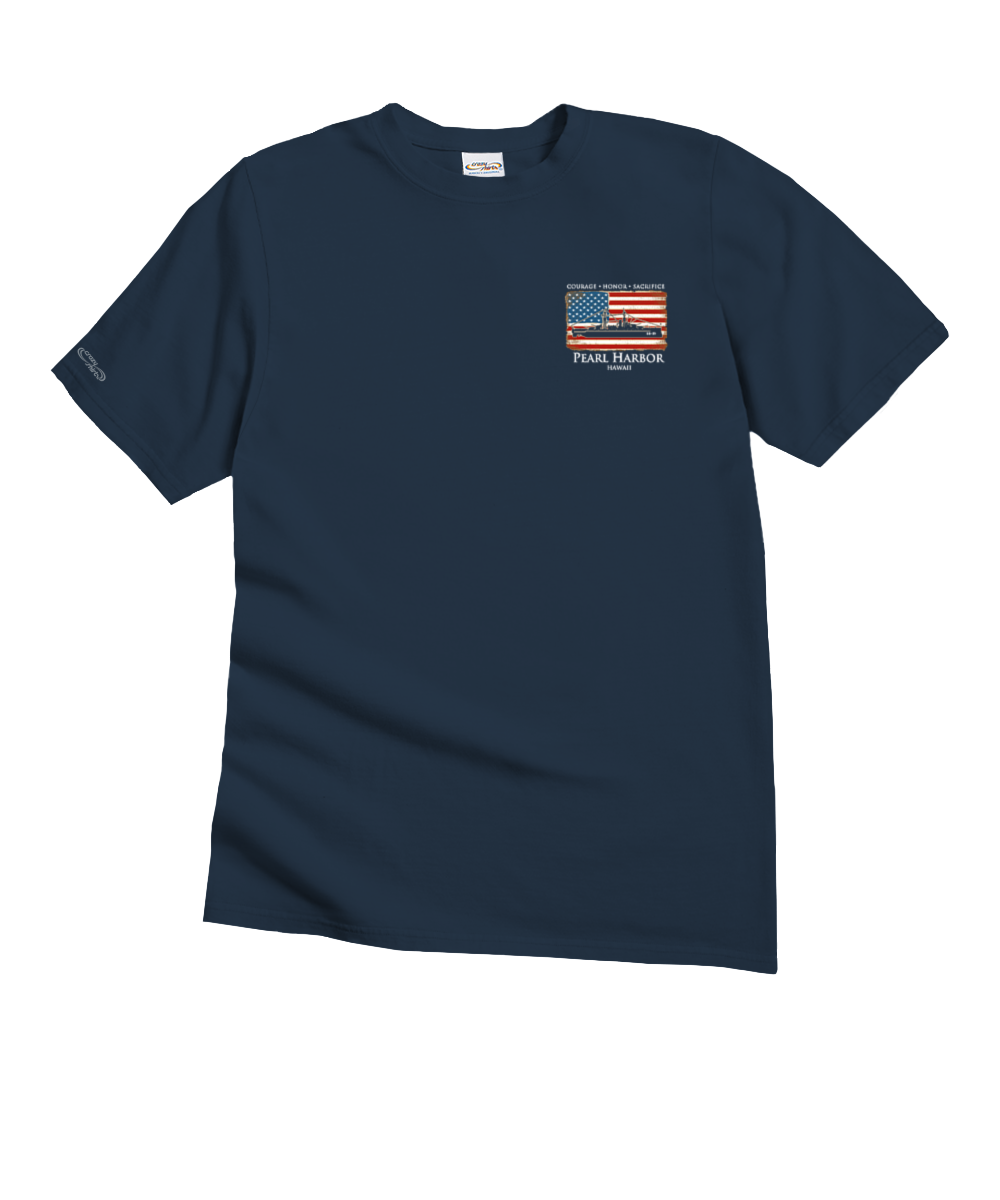 US Honor Flag - Navy Short Sleeve Crewneck T-Shirt