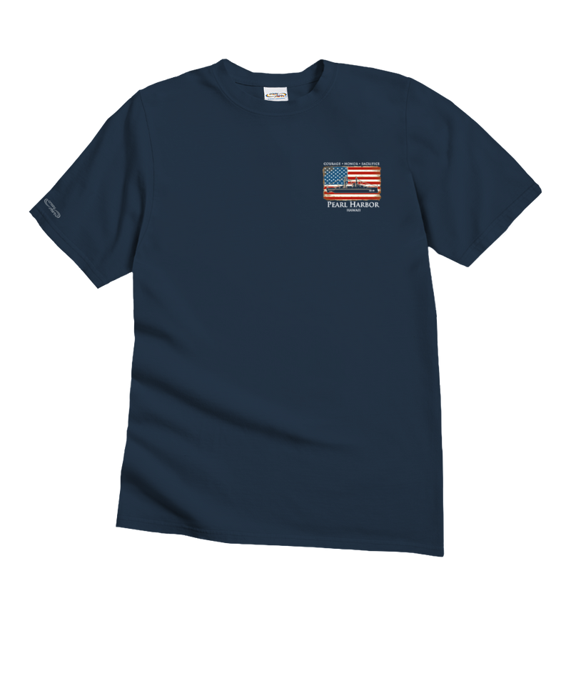 US Honor Flag - Navy Short Sleeve Crewneck T-Shirt