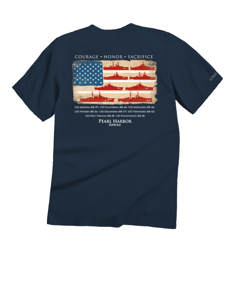 US Honor Flag - Navy Short Sleeve Crewneck T-Shirt