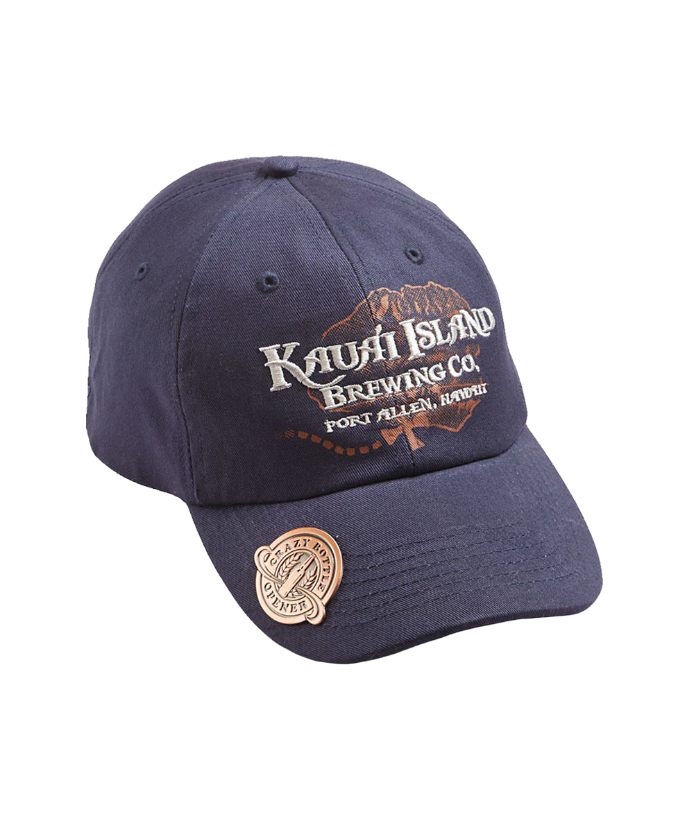 Kauai Island Brewing Co Logo - Navy Bottle Opener Hat