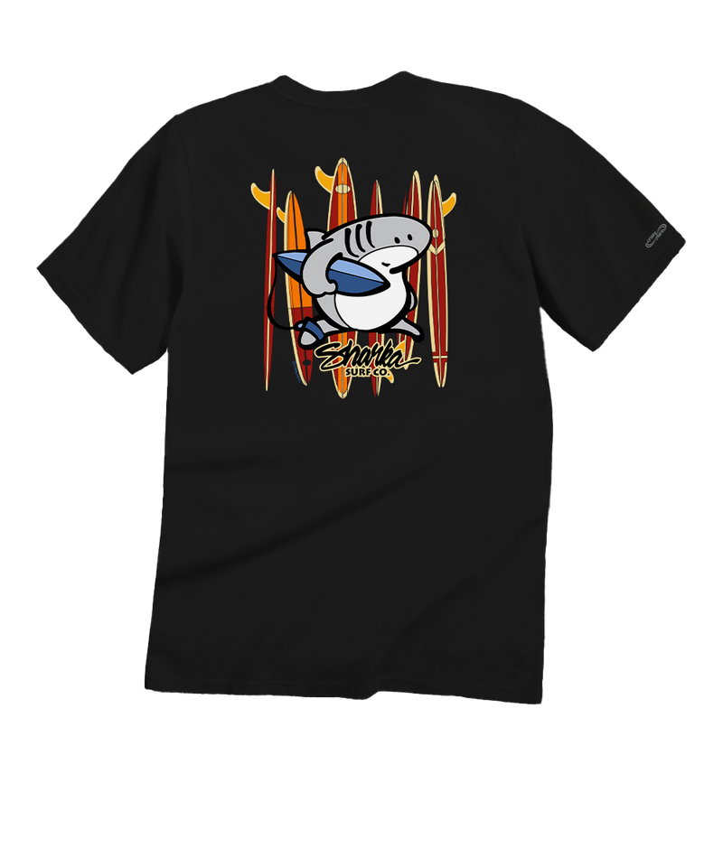 Sharka™ Surfboards - Black Short Sleeve Crewneck T-Shirt