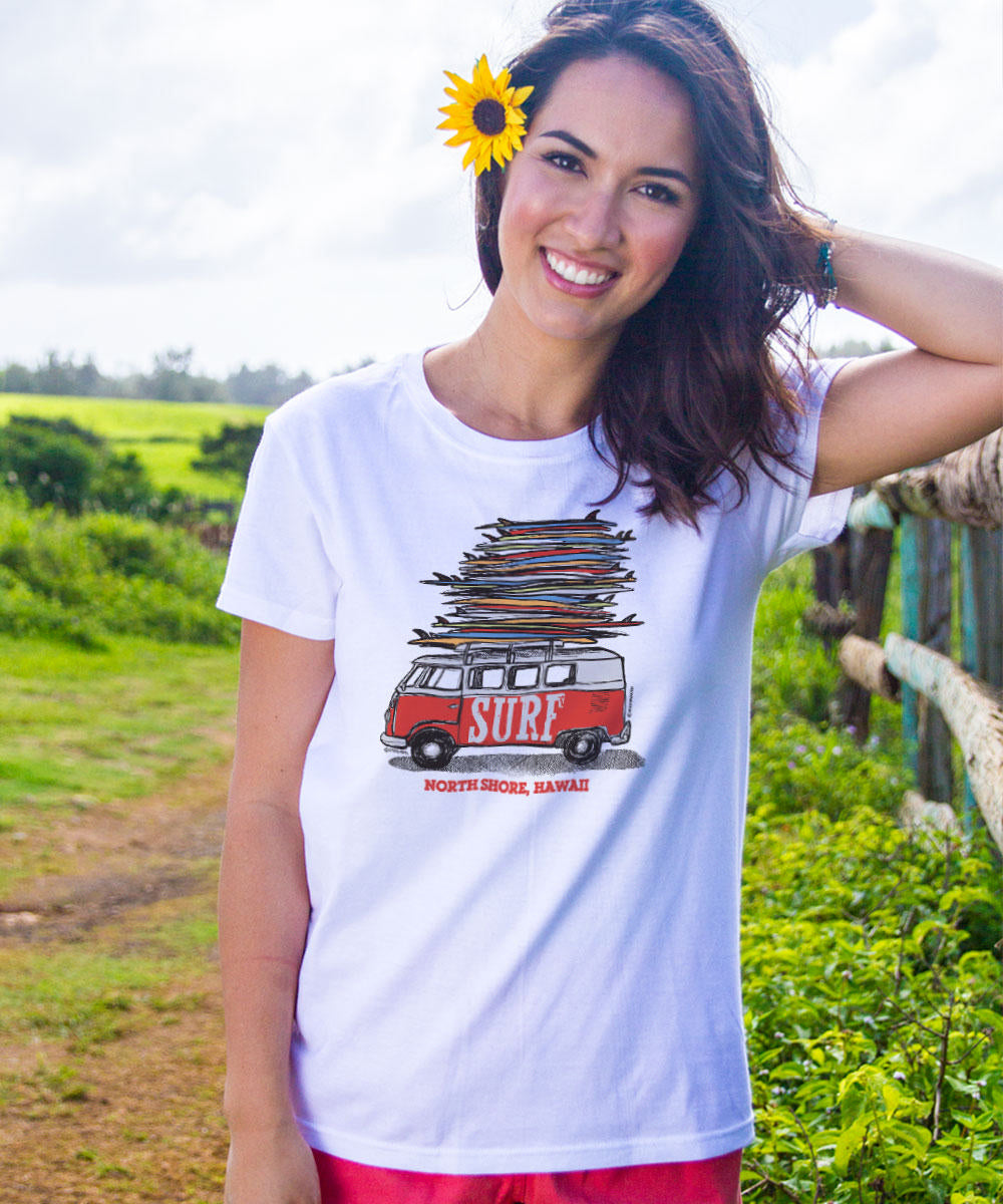 Volkswagen Surfmobile - White Short Sleeve Crewneck T-Shirt