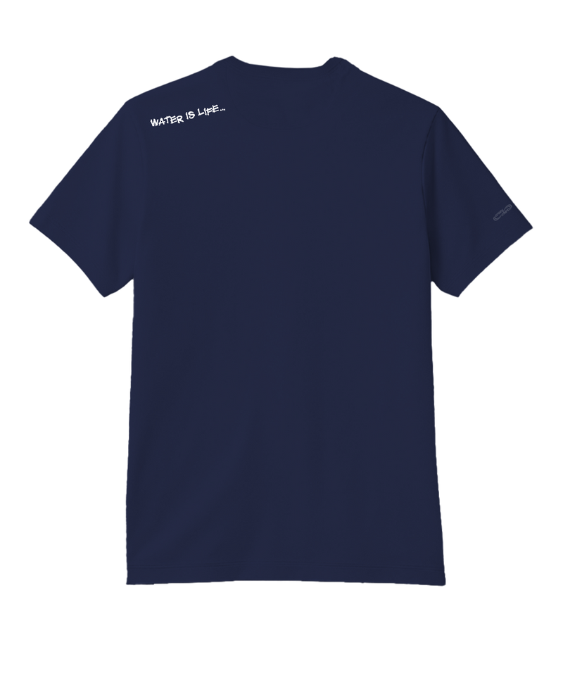 Wyland® Whale Tail Brush - Indigo Short Sleeve Pima T-Shirt
