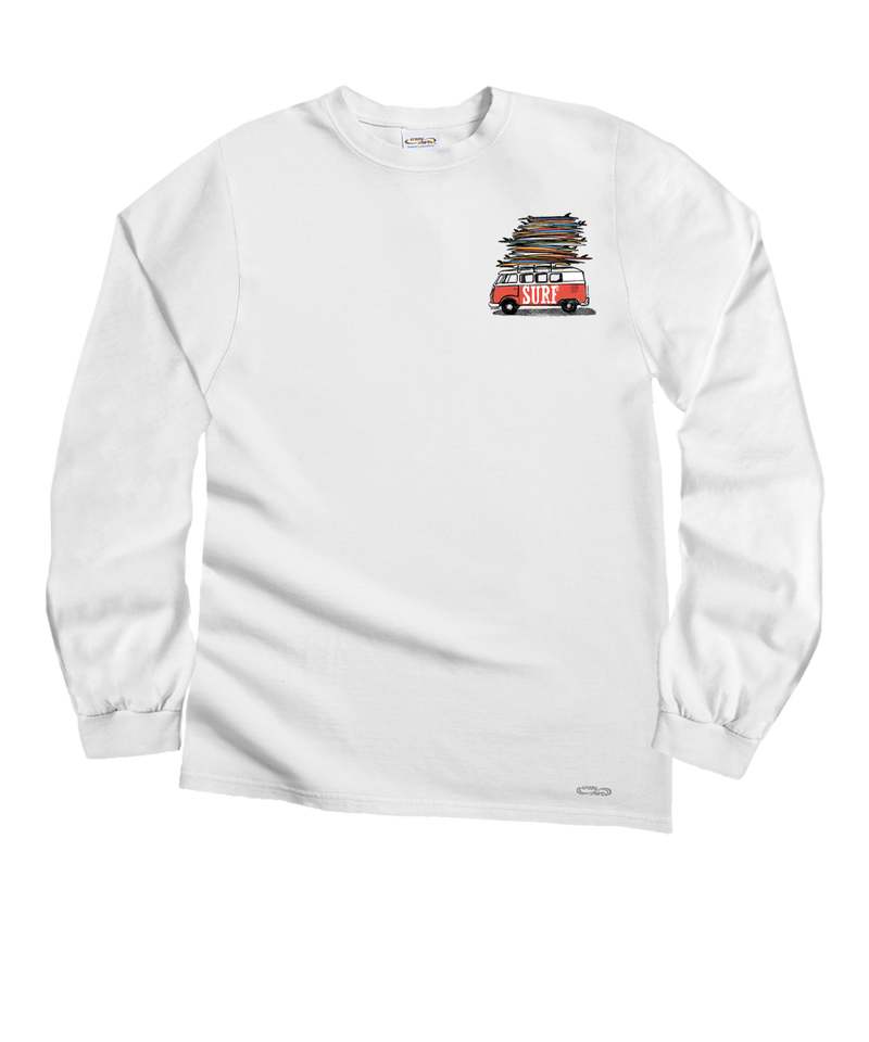 Volkswagen Surfmobile - White Long Sleeve Crewneck T-Shirt