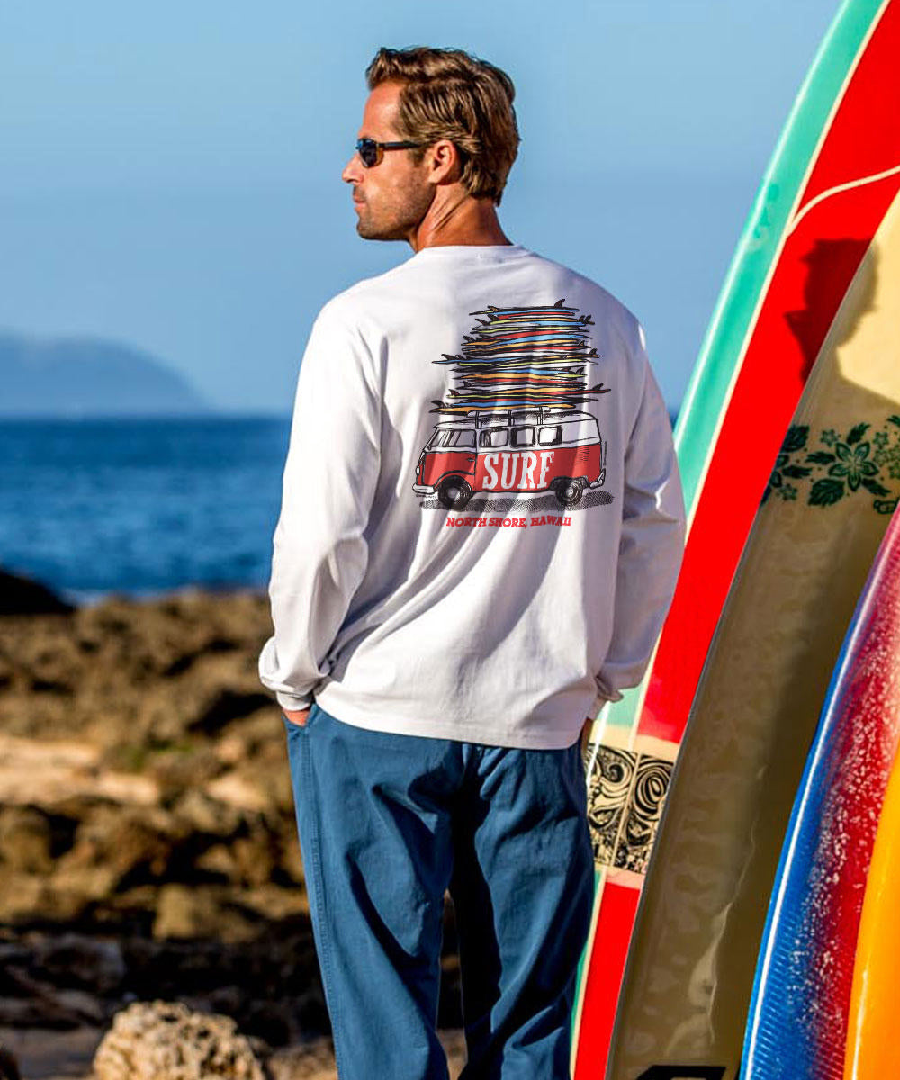 Volkswagen Surfmobile - White Long Sleeve Crewneck T-Shirt