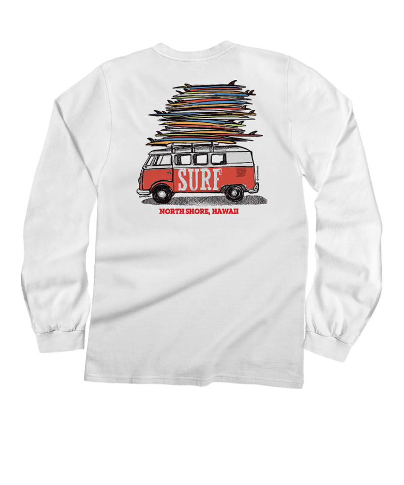 Volkswagen Surfmobile - White Long Sleeve Crewneck T-Shirt
