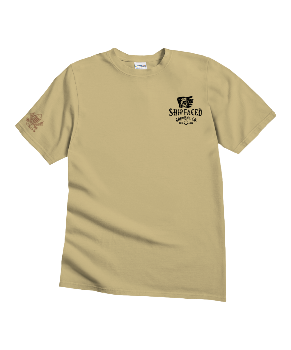 Shipfaced Brew - Beer Dyed Short Sleeve Crewneck T-Shirt