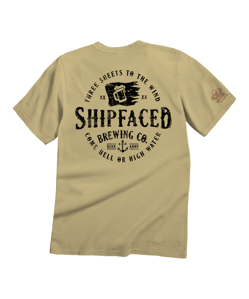 Shipfaced Brew - Beer Dyed Short Sleeve Crewneck T-Shirt
