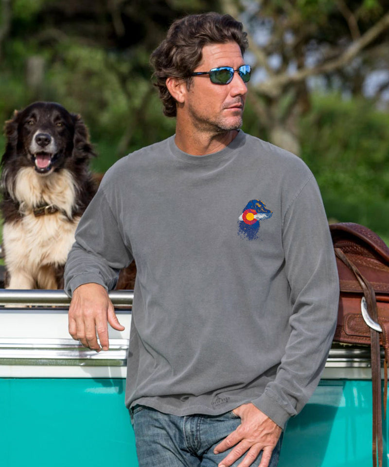 Vail Lab Flag - Crater Dyed® Long Sleeve Crewneck T-Shirt