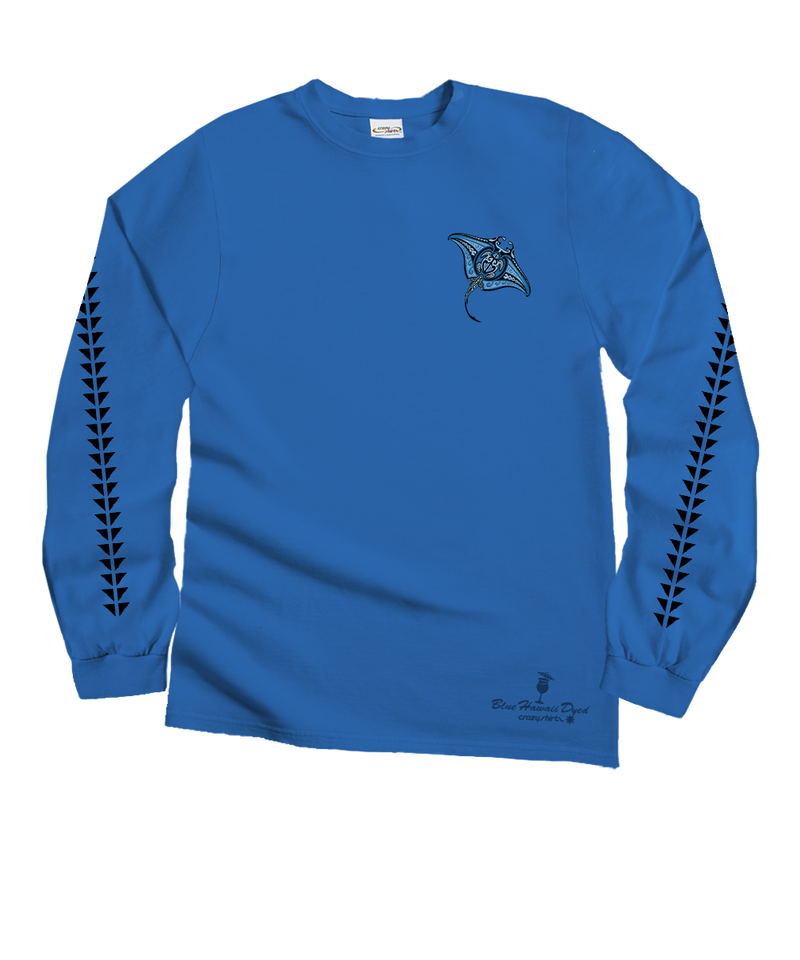Ehukai Manta - Blue Hawaii Dyed Long Sleeve Crewneck T-Shirt