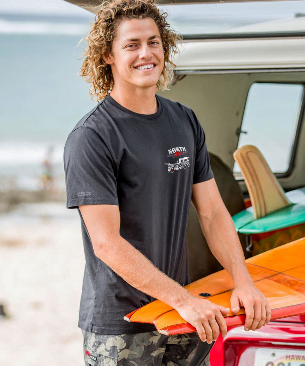 Volkswagen Cool Surf Van - Jet Black Short Sleeve Pima T-Shirt