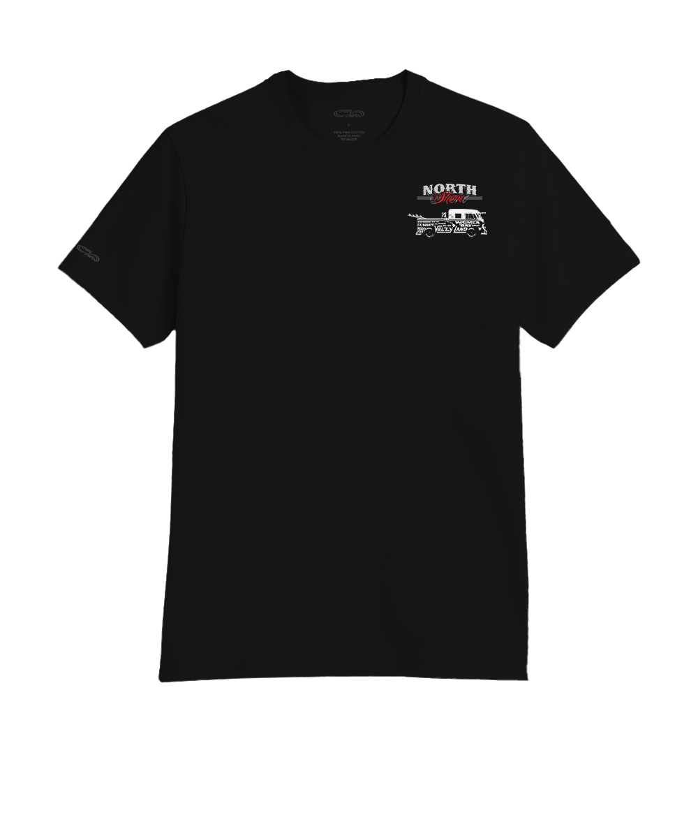 Volkswagen Cool Surf Van - Jet Black Short Sleeve Pima T-Shirt