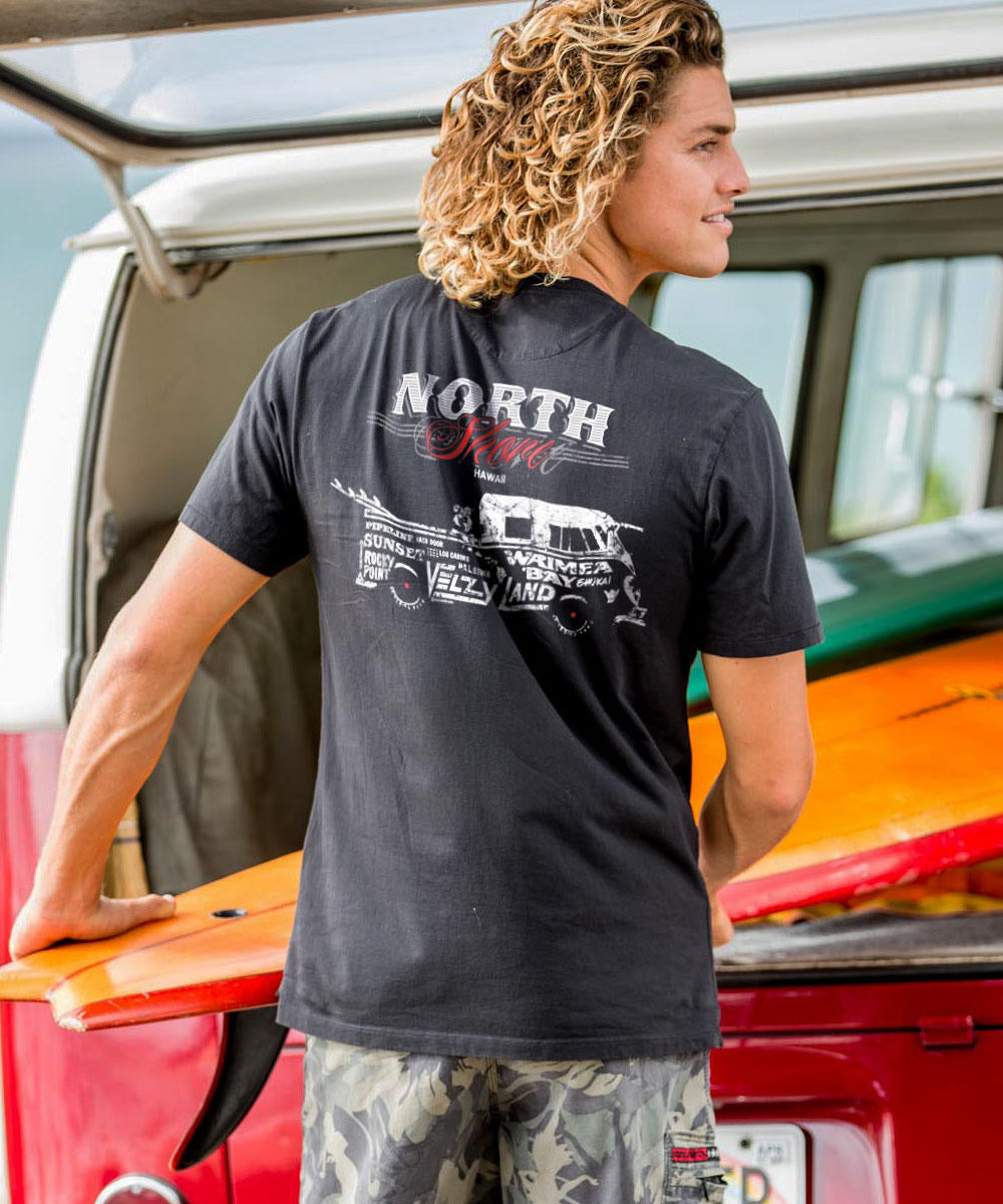 Volkswagen Cool Surf Van - Jet Black Short Sleeve Pima T-Shirt