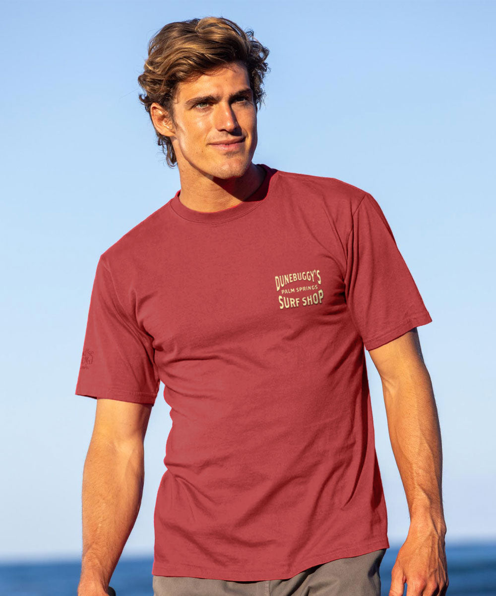 Dune Buggy Surf - Paradise Red Dyed Short Sleeve Crewneck T-Shirt