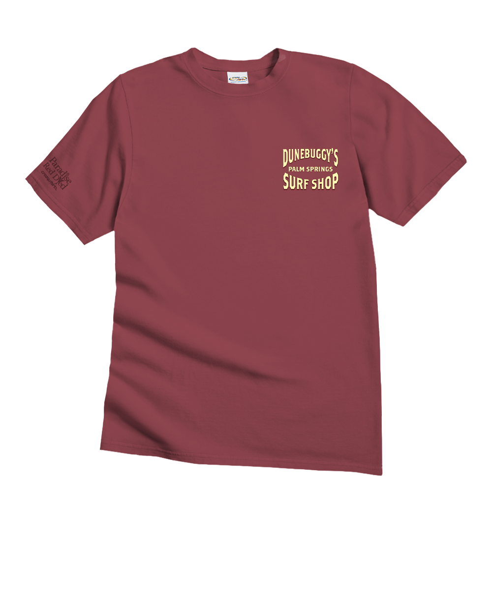 Dune Buggy Surf - Paradise Red Dyed Short Sleeve Crewneck T-Shirt