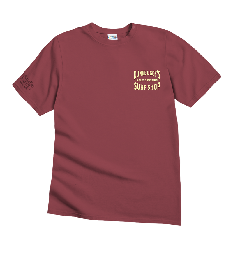 Dune Buggy Surf - Paradise Red Dyed Short Sleeve Crewneck T-Shirt