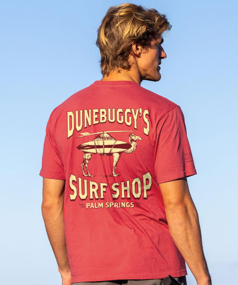 Dune Buggy Surf - Paradise Red Dyed Short Sleeve Crewneck T-Shirt
