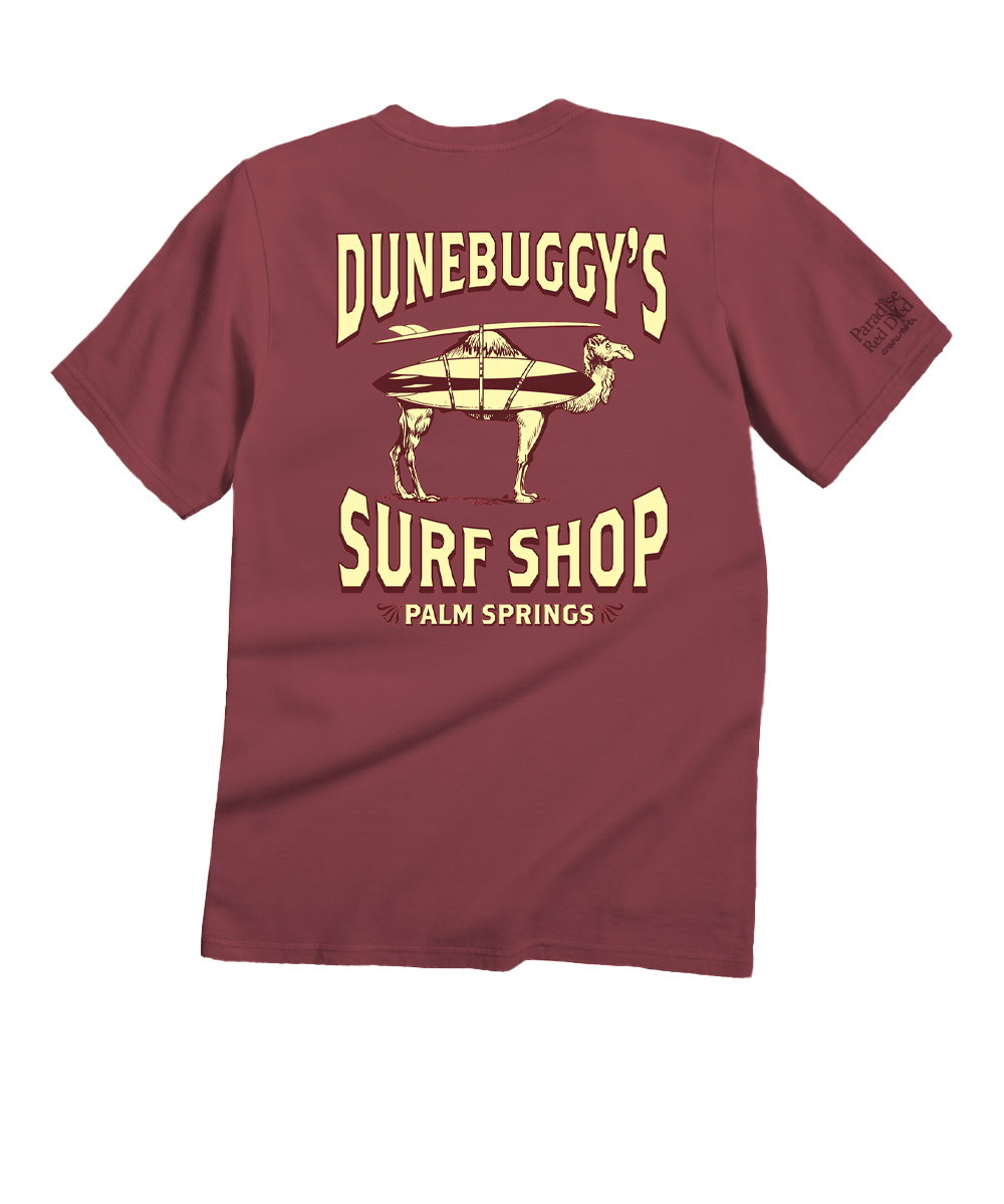 Dune Buggy Surf - Paradise Red Dyed Short Sleeve Crewneck T-Shirt