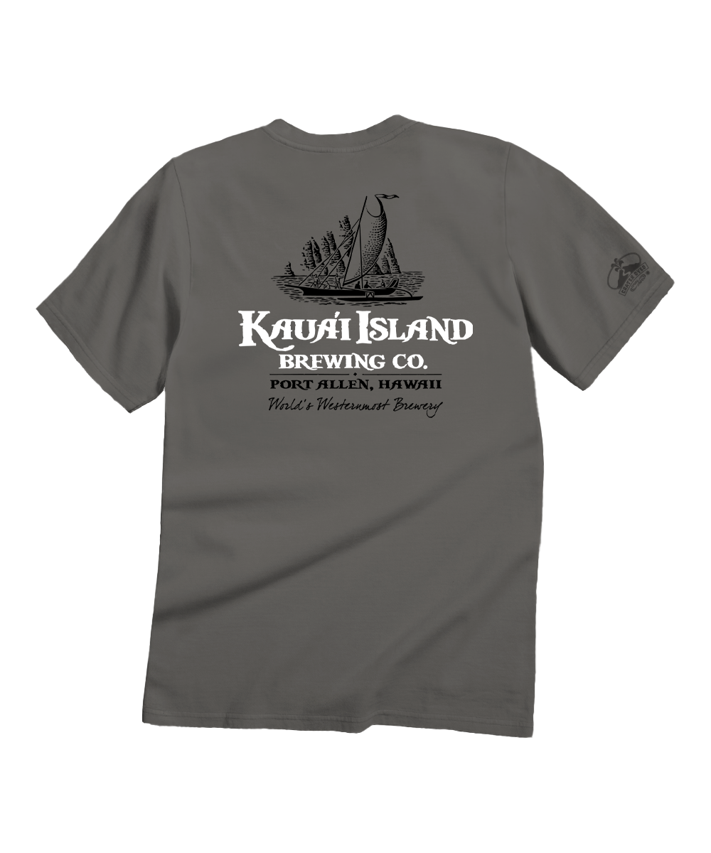 Kauai Island Brewing Co Logo - Crater Dyed® Short Sleeve Crewneck T-Shirt