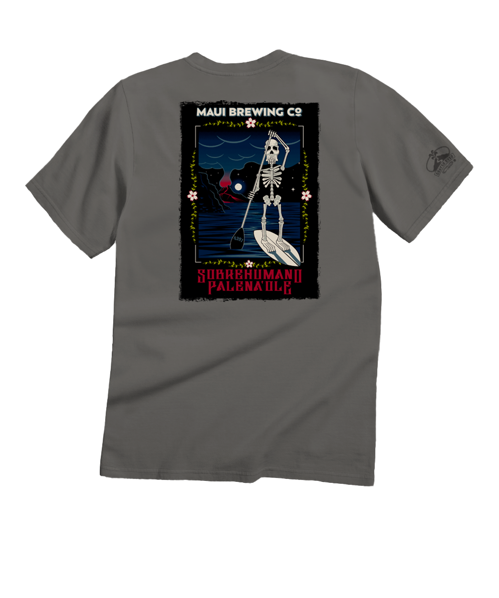 Maui Brewing Co Sobrehumano - Crater Dyed® Short Sleeve Crewneck T-Shirt