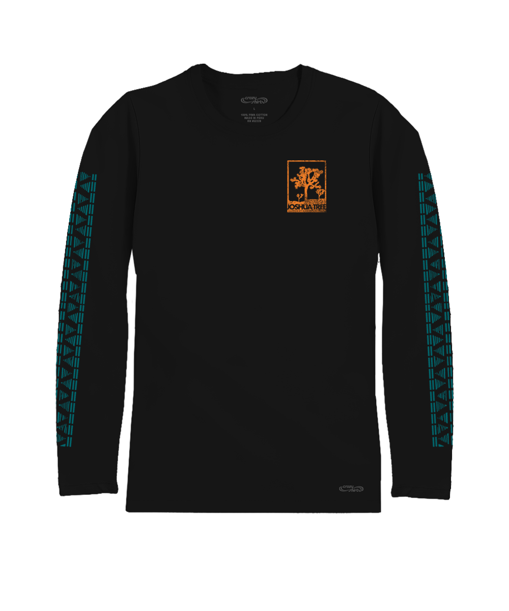Joshua Tree T-Shirt | Men's Jet Black Long Sleeve Crewneck Joshua Tree T-Shirt | Men's Jet Black Long Sleeve Crewneck