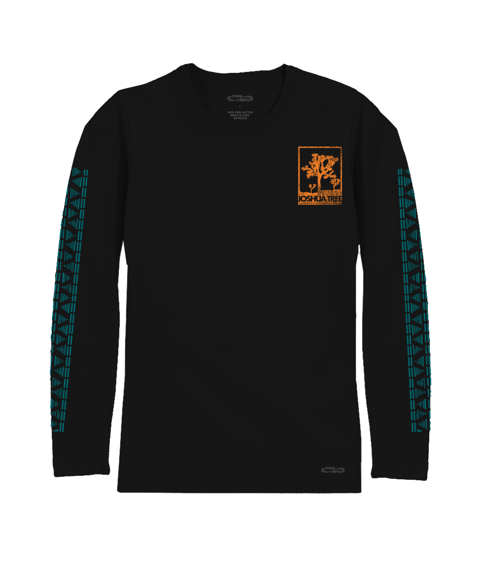 Joshua Tree - Jet Black Long Sleeve Pima T-Shirt