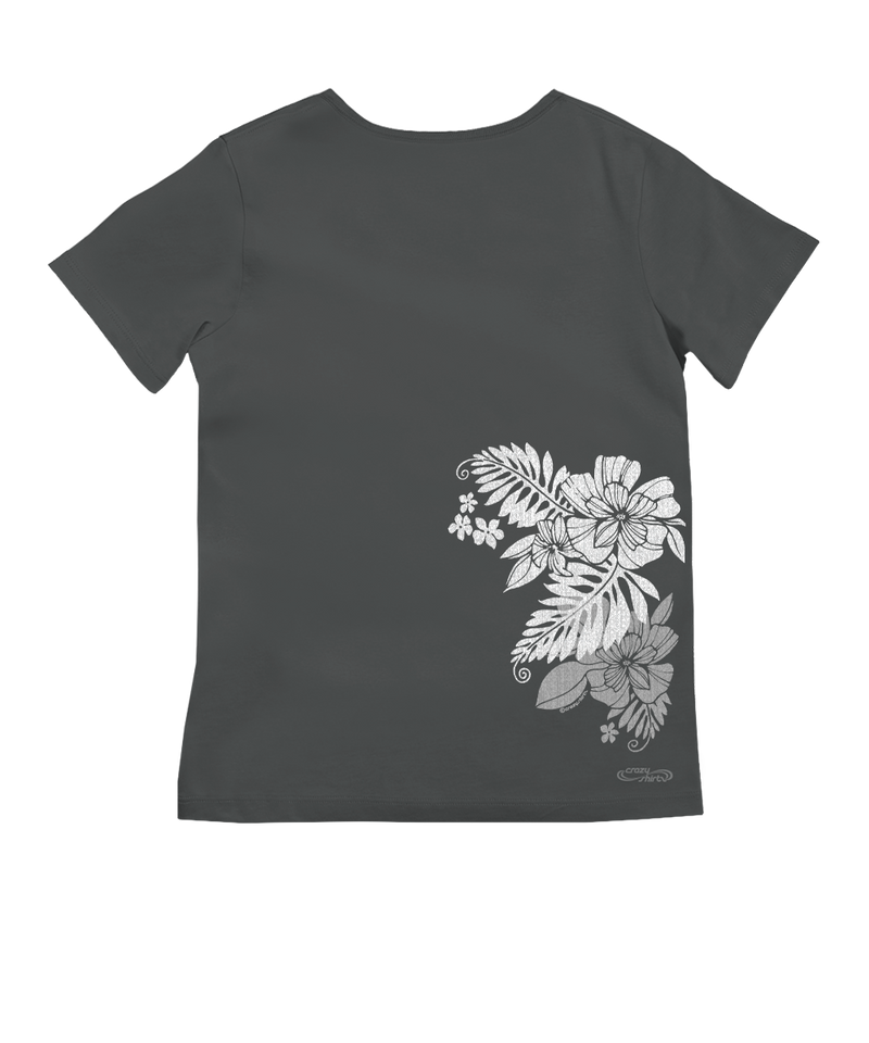 Kalei - Graphite Short Sleeve Pima V-Neck T-Shirt