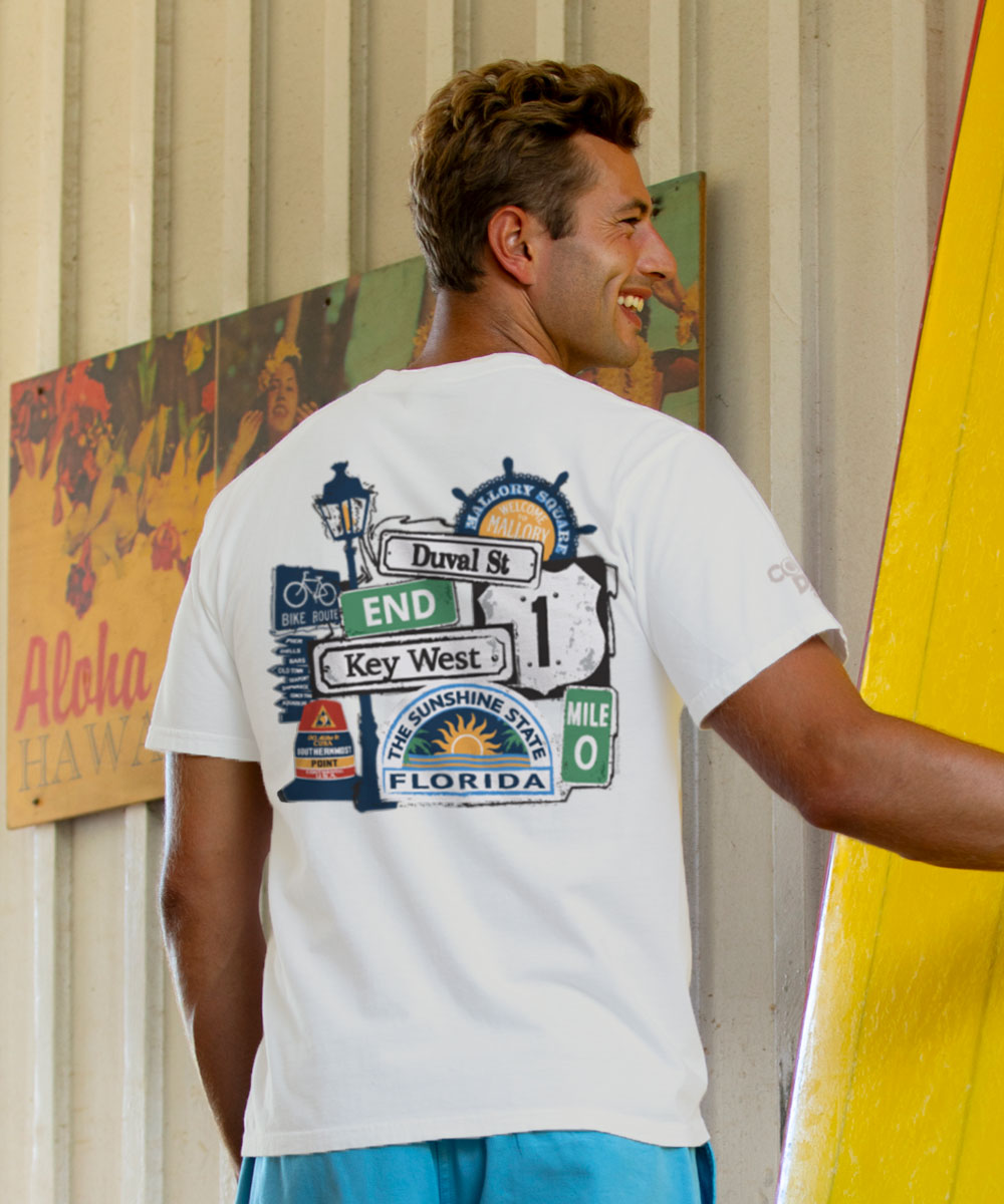 Key West Signs - Coconut Dyed Short Sleeve Crewneck T-Shirt
