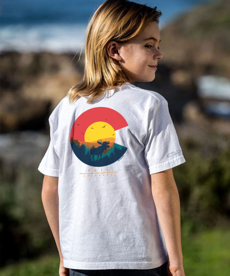 Colorado Moose - White Short Sleeve Crewneck T-Shirt