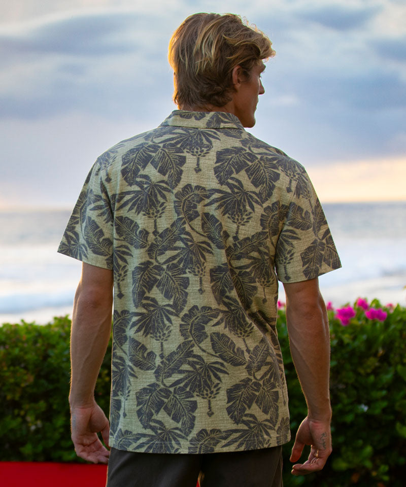E Komo Mai - Tan Short Sleeve Hawaiian Polo Shirt - View 3