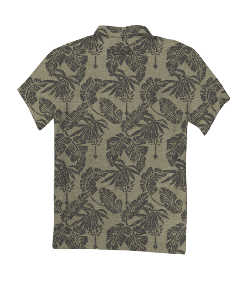 E Komo Mai - Tan Short Sleeve Hawaiian Polo Shirt - View 4
