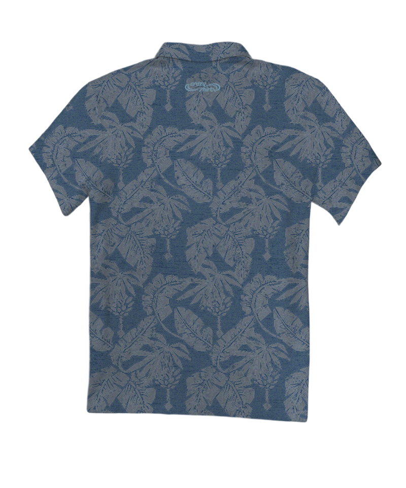 E Komo Mai - Deep Sea Short Sleeve Hawaiian Polo Shirt - View 4