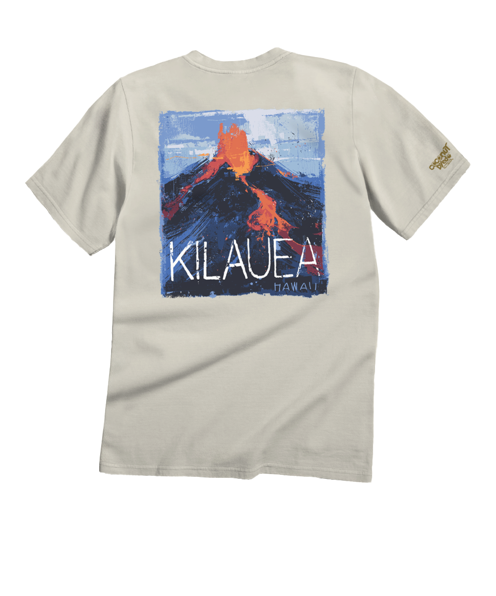 Painted Kilauea Flow - Coconut Short Sleeve Crewneck T-Shirt