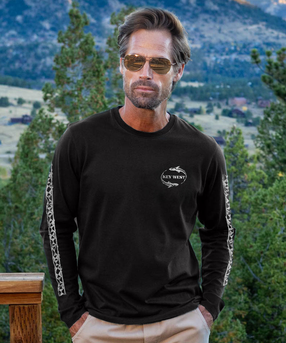 Circling Buoy - Jet Black Long Sleeve Pima T-Shirt