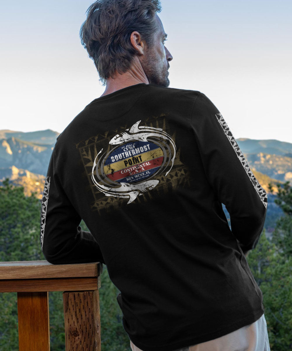 Circling Buoy - Jet Black Long Sleeve Pima T-Shirt
