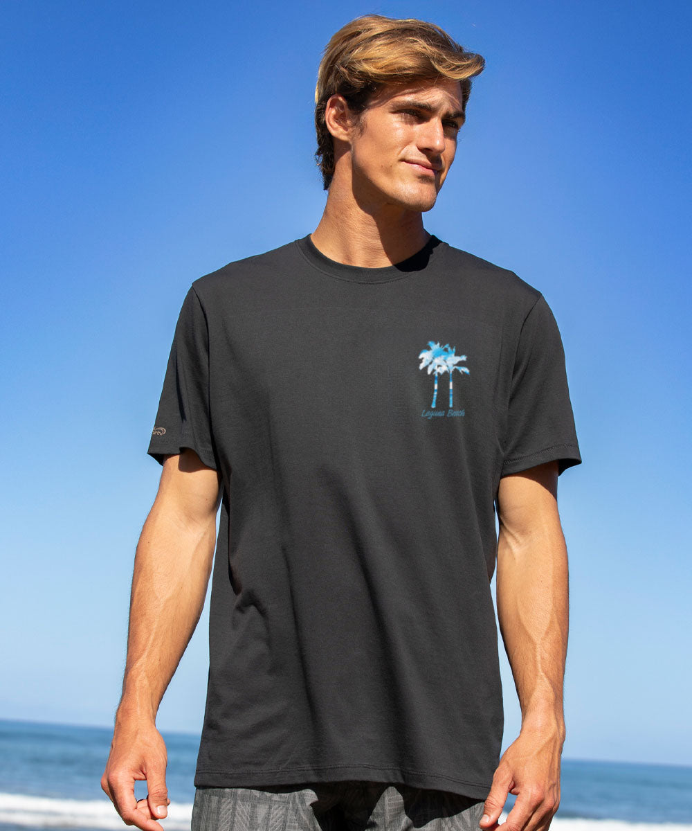 Surfs Way Up - Jet Black Short Sleeve Pima T-Shirt