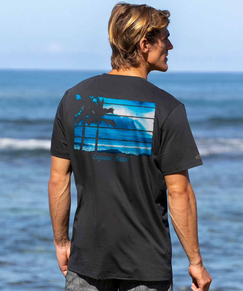 Surfs Way Up - Jet Black Short Sleeve Pima T-Shirt