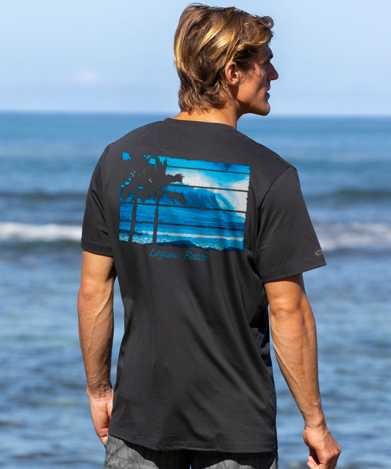 Surfs Way Up - Jet Black Short Sleeve Pima T-Shirt